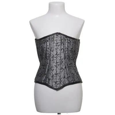 Korsett (Svart, Silverfärgad) från Vintage Goth Bomull, Polyester