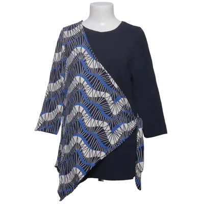 Blouse (Blauw, Wit, Zwart) van Pure by Ulla Popken Elastaan, Organisch katoen