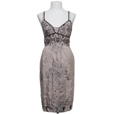 Dress (Beige, Black) from Helena Sorel Acetate, Silk