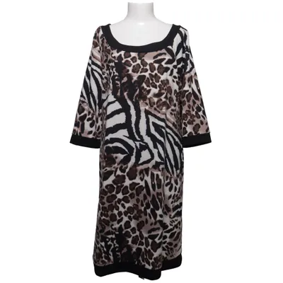 Jurk (Zwart, Wit, Bruin) van Jonathan Martin Elastaan, Polyester
