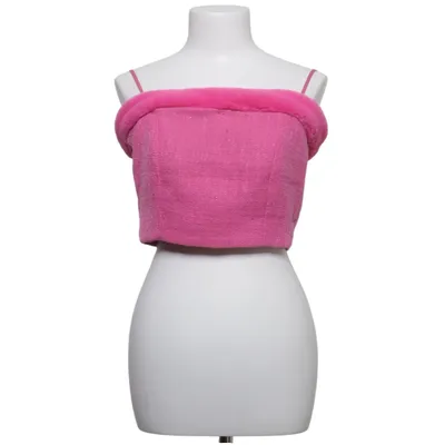 Crop top (Pink) from NA-KD Elastane, Faux fur, Polyester