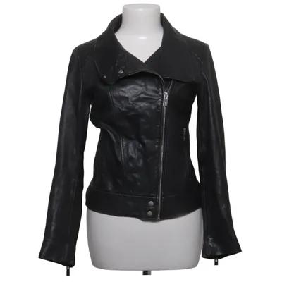 Biker jacket (Black) from Mango Leather, Polyester