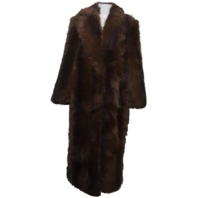 Vinterfrakke (Brun, Sort) fra Topshop Kunstpels, Polyester
