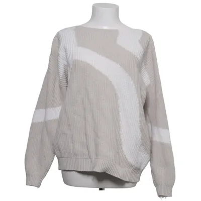Pull-over (Beige, Blanc) de Yaya Women Coton, Polyamide, Laine
