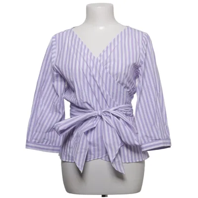 Wickelbluse (Lila, Weiß) von Hallhuber Baumwolle
