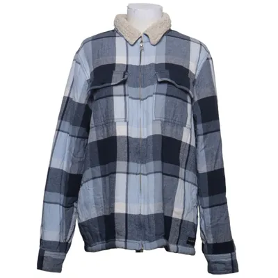 Overshirt (Blue, White) from Hollister Cotton, Faux fur
