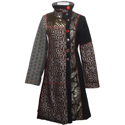 Frakke (Flerfarvet) fra Desigual Bomuld, Polyester, Uld