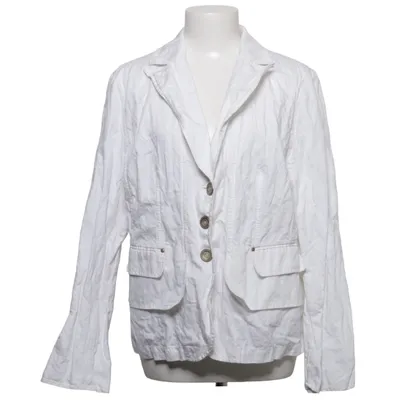 Blazer (White) from Ginza Cotton, Metallic fiber, Polyester