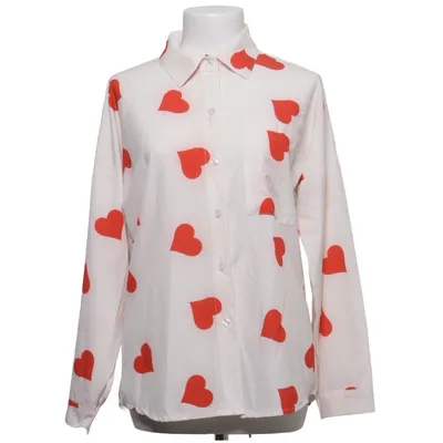 Bluse (Hvid, Rød) fra Made in italy Elastan, Polyester