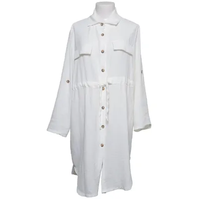 Shirt dress (White) from KOSTO FASHION Elastane, Polyester