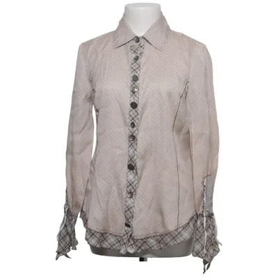 Shirt (Beige, Bruin, Wit) van Elisa Cavaletti Katoen, Zijde