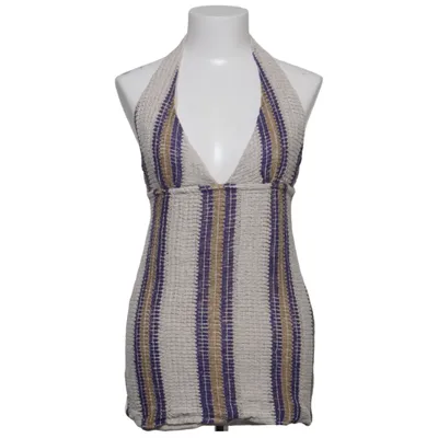 Halterneck-kjole (Beige, Blå, Flerfarvet) fra Pull & Bear Akryl, Bomuld, Polyester