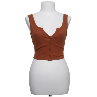 Crop top (Brown) from Shein Cotton, Elastane, Polyester