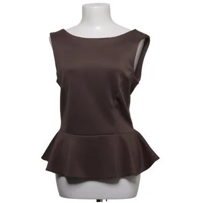 Top péplum (Marron) de Maille Demoiselle Élasthane, Polyester