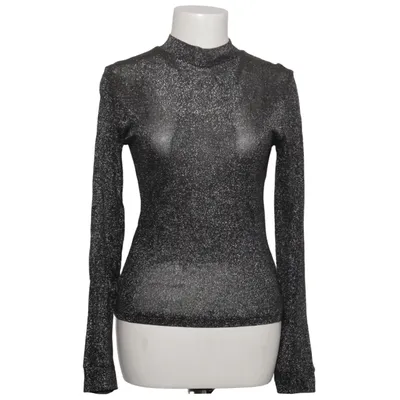 Top (Schwarz, Silber) von Forever 21 Contemporary Metallfaser, Viskose