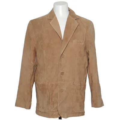 Leather blazer (Brown) from Diplom Classic Polyester, Suede