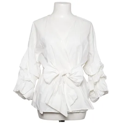 Blouse portefeuille (Blanc) de Liebesglück Coton