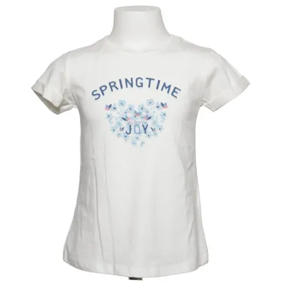 T-shirt (Wit, Blauw) van Kanz Katoen, Elastaan