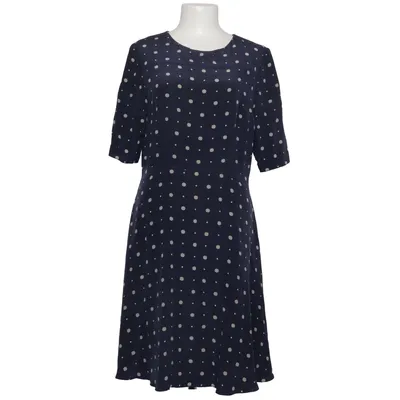 Dress (Blue, White) from Jaeger Polyester, Silk