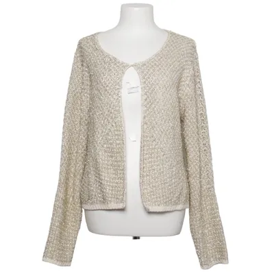 Cardigan (White, Gold) from Caroline Biss Acrylic, Cotton, Polyester