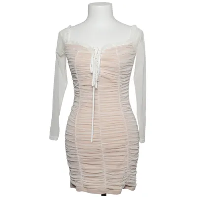 Kjole (Beige, Hvid) fra Fashion Nova Elastan, Polyamid, Polyester
