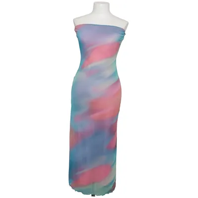 Maxi dress (Blue, Pink, Multicolored) from Bershka Elastane, Polyester