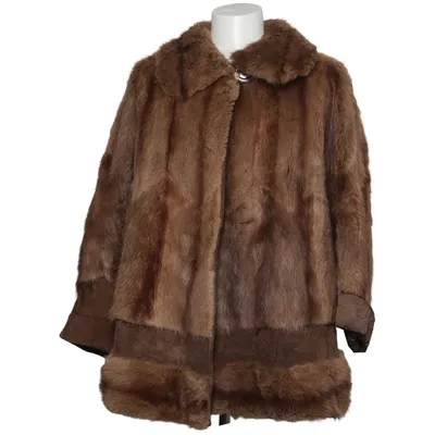Fur coat (Brown) from Palazzo Fur, Suede