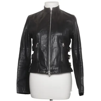 Leather jacket (Black) from Rinascimento Leather, Viscose