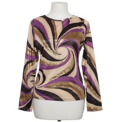 Lange mouwen shirt (Lila, Beige, Meerkleurig) van .YGCC Polyester