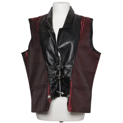 Biker vest (Black, Red) from Ordo Nigra Polyester, Polyurethane