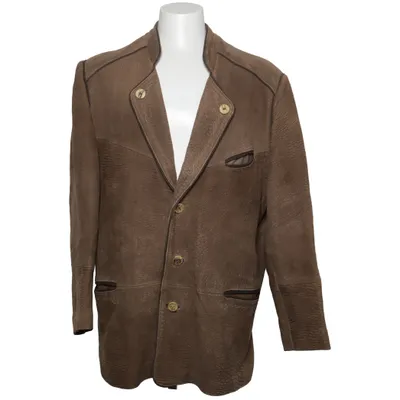 Blazer en cuir (Marron) de Alphorn Cuir, Polyester