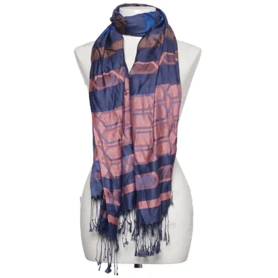 Shawl (Blue, Brown) Silk
