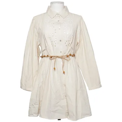 Shirt dress (Beige) from Zara Cotton