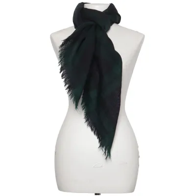 Scarf (Green, Gray) from Superfine Wool