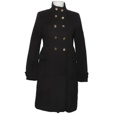 Coat (Black) from Mango Suit Acetate, Cotton, Polyamide, Wool