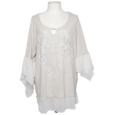 Sweater (Beige, White) from Tredy Polyamide, Viscose