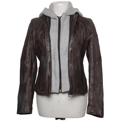 Läderjacka (Brun, Grå) från Gipsy Bomull, Skinn, Polyester
