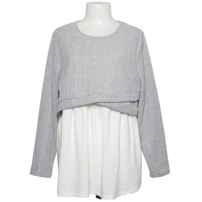 Tröja (Grå, Vit) från Shein Curve Elastan, Polyester
