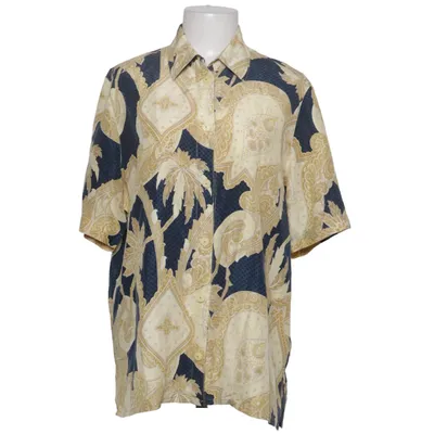 Chemise à manches courtes (Bleu, Beige) de Felicia Soie