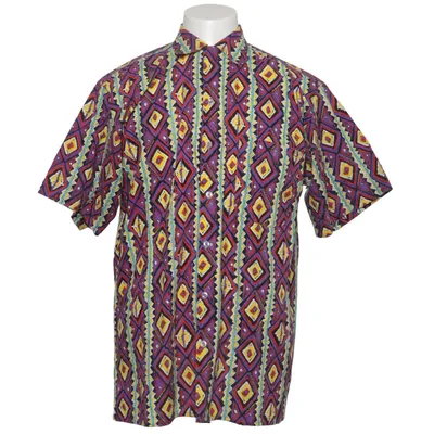 Short sleeve shirt (Purple, Yellow, Multicolored) from Royal class Cotton