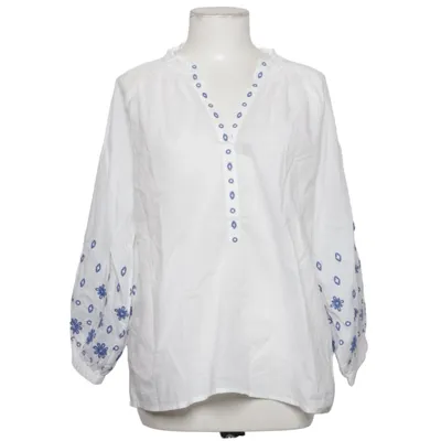 Blouse (White, Blue) from Garcia Cotton