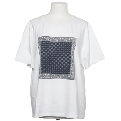 T-shirt (Vit, Blå) från Intrend Bomull, Elastan
