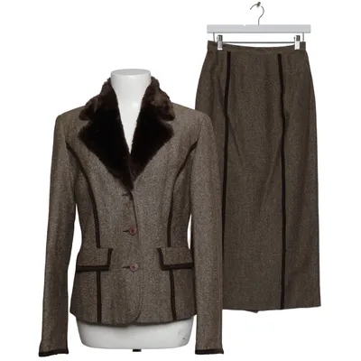 Tailleur jupe (Gris, Marron) de Together Acrylique, Coton