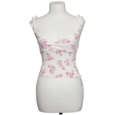 Crop Top (Weiß, Pink) von Kimchi Blue Baumwolle, Elasthan, Polyester