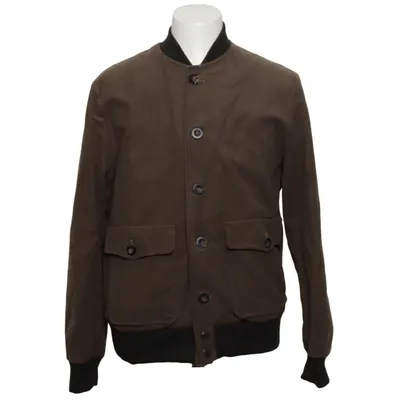 Bomber jacket (Brown) from Private White Cotton, Elastane, Viscose