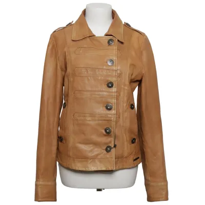 Læderjakke (Brun) fra Pepe Jeans Bomuld, Læder, Polyester