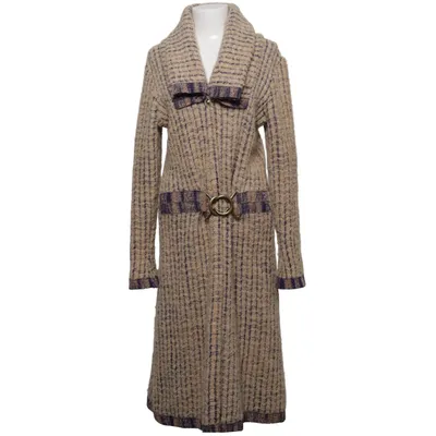 Coat (Beige, Purple) from Vercallo Acrylic, Elastane, Merino wool