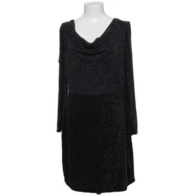 Jurk (Zwart) van Boohoo Plus Elastaan, Metallvezel, Polyester