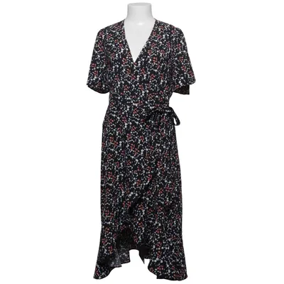 Slå-om-kjole (Sort, Flerfarvet) fra Three Sixty Five Polyester