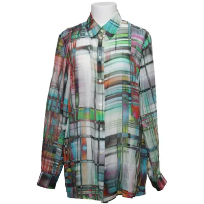 Blouse (Blauw, Groen, Meerkleurig) van Alba Moda Katoen, Zijde